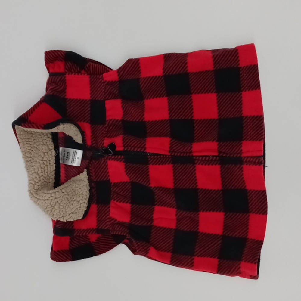 Carter's Baby Girl Fleece Red Buffalo Plaid Zip Up Vest (12M)
